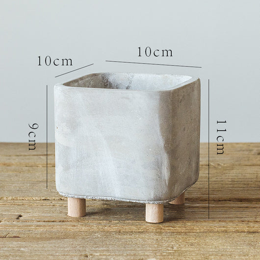 Maceta de Cemento Elevada con Patas para Escritorio - Image 5