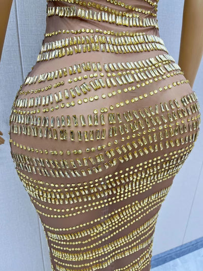 Vestido de Noche Brillante con Cristales Rhinestone - Traje de Gala Elegante - Image 4