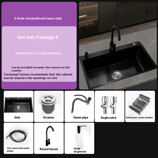 Fregadero de Acero Inoxidable Nano con Acabado Espejo para Cocina y Lavado - Image 7