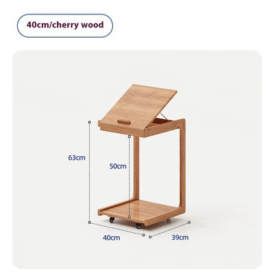 Mesa Auxiliar de Madera Maciza con Almacenamiento Removible - Image 7