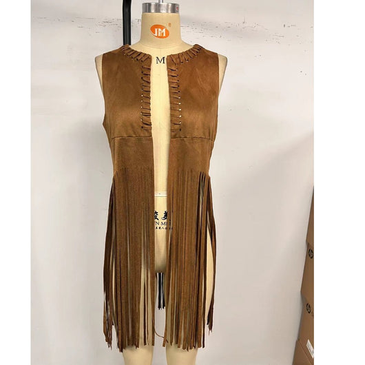 Chaleco de Gamuza con Borlas para Mujer - Image 19