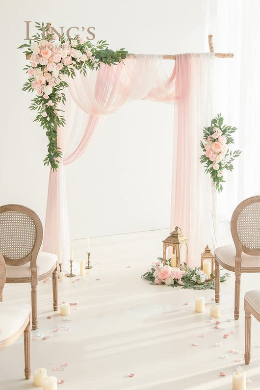 Arco de Bodas con Decoraciones Florales Colgantes - Image 24