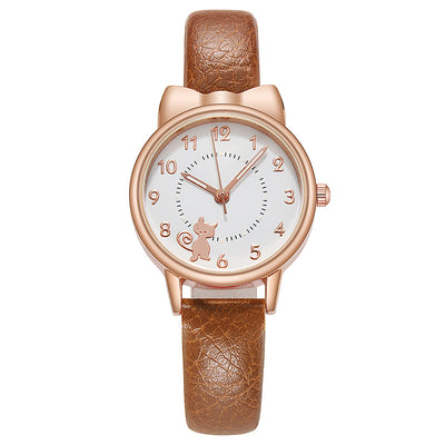 Reloj de Gato Kawaii Luminoso para Estudiantes - Diseño Viral con Correa de Malla - Image 2