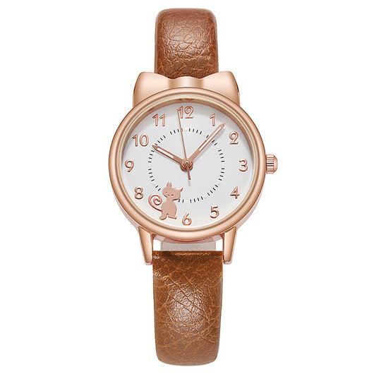 Reloj de Gato Kawaii Luminoso para Estudiantes - Diseño Viral con Correa de Malla - Image 2