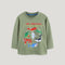 Camiseta Infantil Manga Larga Estilo Europeo Americano con Estampado de Animales