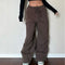 Pantalones Cargo Mujer Bolsillos Sueltos Corte Recto