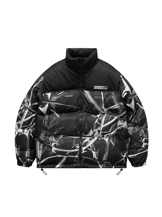 Chaqueta de Algodón Grueso con Cuello Alto y Etiqueta 3D Personalizada - Image 9