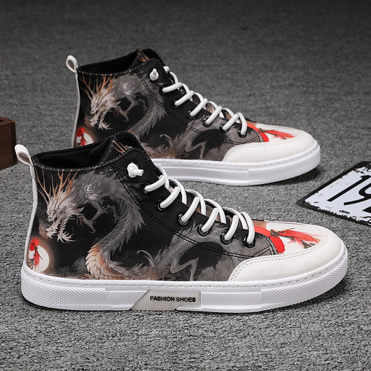 Zapatillas Altas de Lona con Diseño Graffiti - Estilo Urbano Juvenil - Image 15