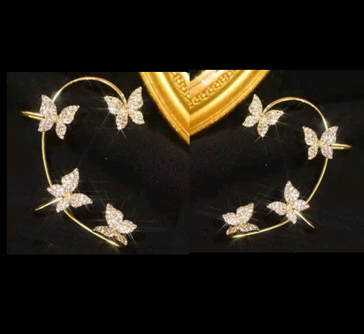 Aretes Mariposa Estilo Retro sin Perforación - Image 7