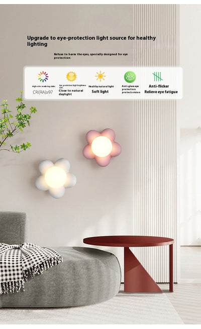 Lámpara de Pared Infantil Flor - Luz Moderna Estilo Crema para Dormitorio - Image 16