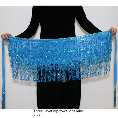 Falda Danza Oriental Lentejuelas con Borlas - Cinturón Cadera - Image 11