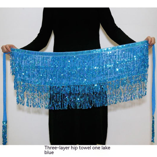 Falda Danza Oriental Lentejuelas con Borlas - Cinturón Cadera - Image 11