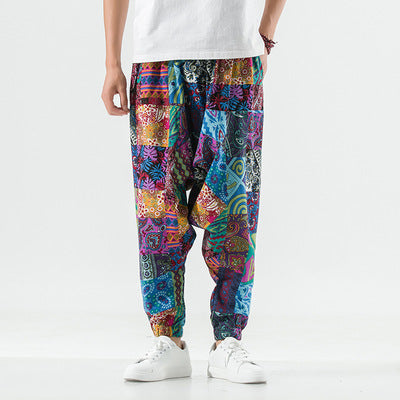 Pantalones Harem Casuales de Algodón y Lino para Hombre - Image 18