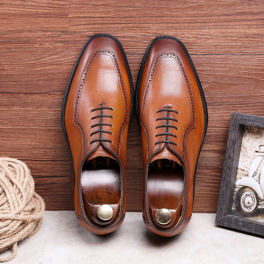 Zapatos Oxford Ejecutivos de Cuero Retro con Punta Cuadrada y Suela Flexible - Image 10
