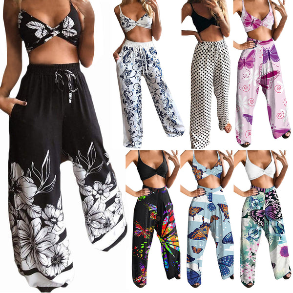 Conjunto Tirantes Estampado con Pantalón Negro
