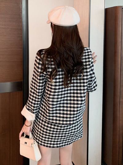 Conjunto Elegante de Abrigo y Falda de Lana Retro - Image 12