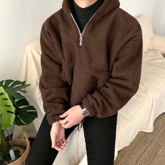 Sudadera con Capucha de Lana de Cordero Gruesa y Suelta - Image 6