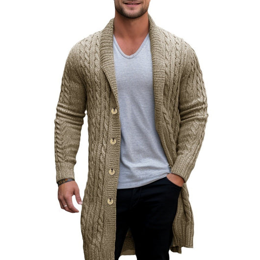 Cardigan de Lana Gruesa con Punto Retorcido para Hombre - Image 2