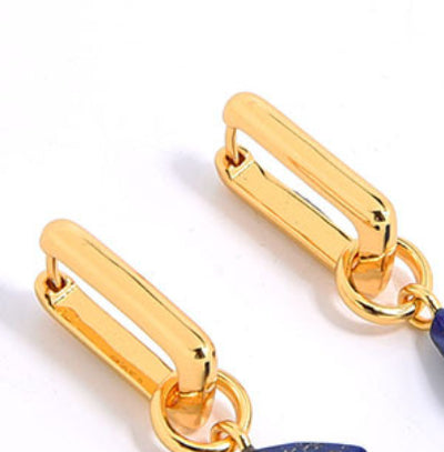 Collar Geométrico Ágata Azul Oro Natural con Ojo de Tigre 3D - Image 22