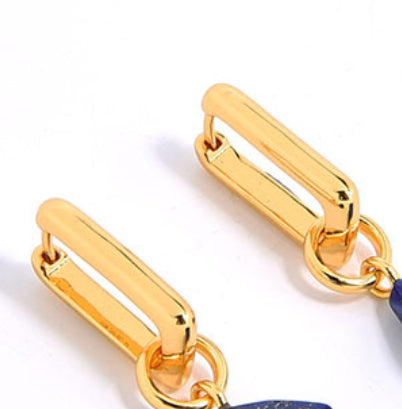 Collar Geométrico Ágata Azul Oro Natural con Ojo de Tigre 3D - Image 22