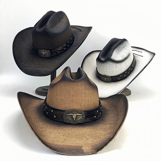 Hebilla de Cinturón Vaquero Retro con Cabeza de Vaca