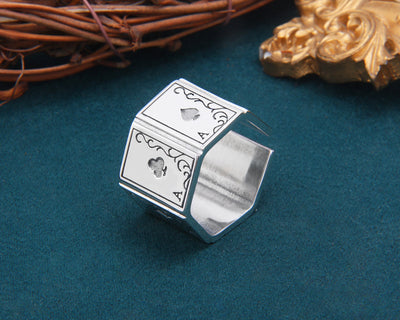 Anillo de Plata Esterlina 925 Cuadrado Brillante para Hombre - Image 9