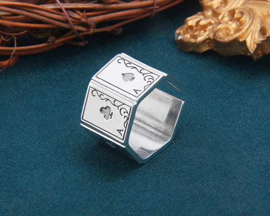 Anillo de Plata Esterlina 925 Cuadrado Brillante para Hombre - Image 9