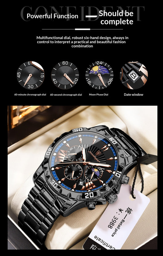 Reloj Multifuncional para Hombre con Fases Lunares - Image 11