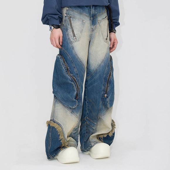 Jeans de Trabajo Pesado con Bolsillos Estructurados y Teñido Artesanal