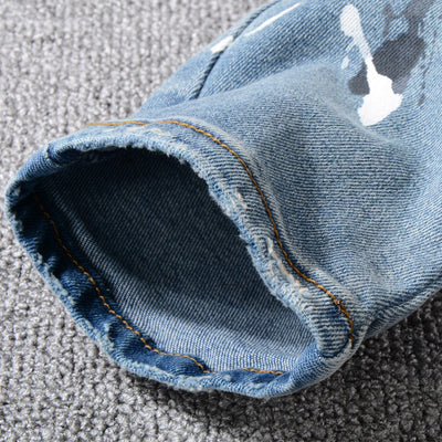 Jeans Rotos para Hombre con Parches Vintage Lavado Desgastado - Image 5