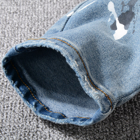 Jeans Rotos para Hombre con Parches Vintage Lavado Desgastado - Image 5