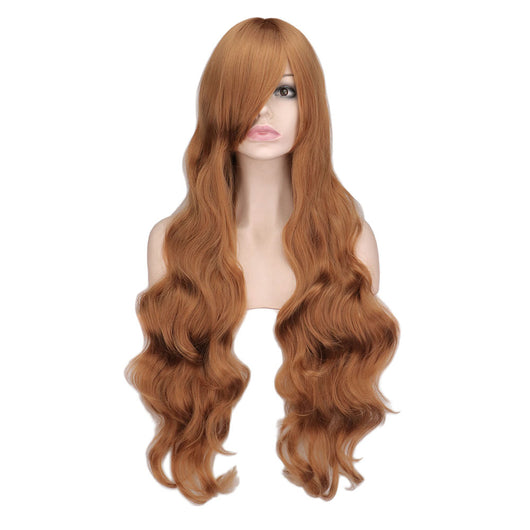 Peluca Cosplay Sirena Anime Rojo Oscuro Cabello Largo Ondulado - Image 21