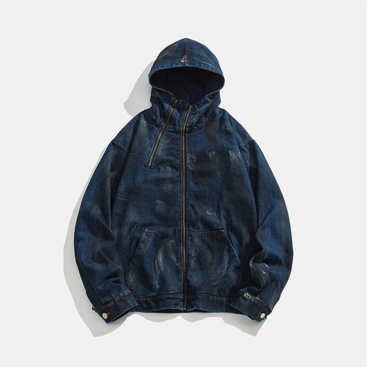 Chaqueta Denim con Capucha Estilo Splash Ink para Hombre - Image 12