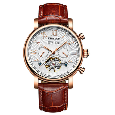 Reloj Mecánico Automático para Hombre en Cuero Auténtico con Diseño Calado - Image 4