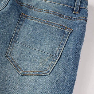 Jeans Vintage Desgastados con Parches de Cuero y Diseño Patchwork para Hombre - Image 10