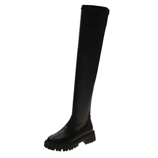 Botas Largas Hasta la Rodilla con Tacón Cuadrado y Punta Redonda - Image 7