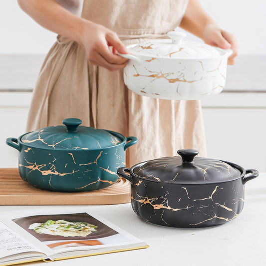 Olla para Sopa Resistente al Calor Serie Gold Lace con Tapa Impermeable