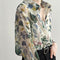 Camisa Suelta con Solapa Estampada - Transpirable para Primavera y Verano
