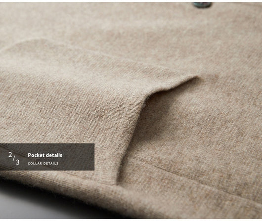 Suéter Saco de Cachemira para Hombre con Cuello Solapa - Tejido Grueso y Cómodo - Image 24