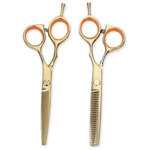 Tijeras de Peluquería Profesionales 5.5" con Mango Dorado Simétrrico - Image 6