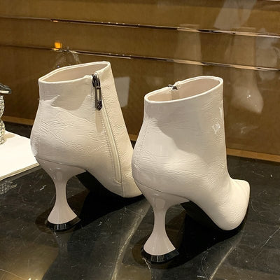 Botas Martin de Cuero Charol con Punta Fina y Forro Polar para Mujer - Image 5