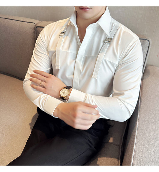 Camisa Minimalista de Manga Larga para Hombre - Estilo Versátil y Moderno - Image 17