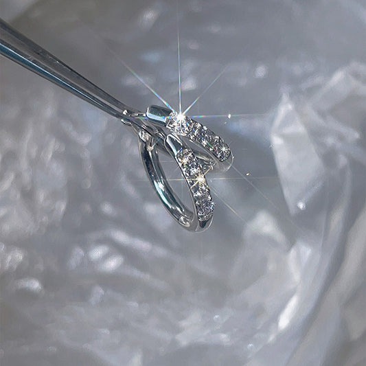 Aretes de Clip Geométricos con Circonita y Diamantes de Imitación para Mujer - Image 2