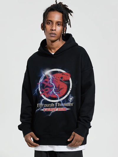 Sudadera Suelta Retro con Llamas Lightning Street para Hombre - Image 5