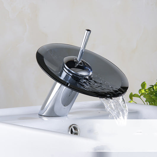 Grifo de Lavabo Cobre Puro con Cascada de Cristal - Image 7