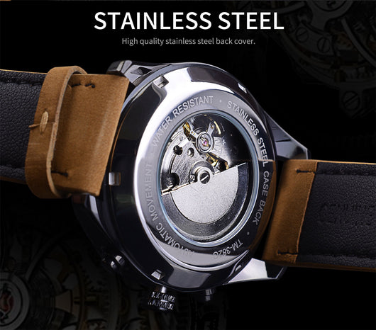 Reloj Automático Deportivo para Hombre con Correa de Cuero - Image 32