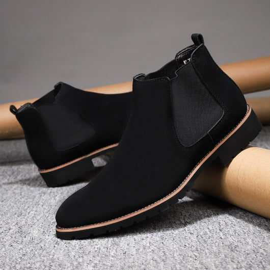 Botas Casuales de Cuero Ante Gamuza Talla Grande - Estilo Versátil y Moderno