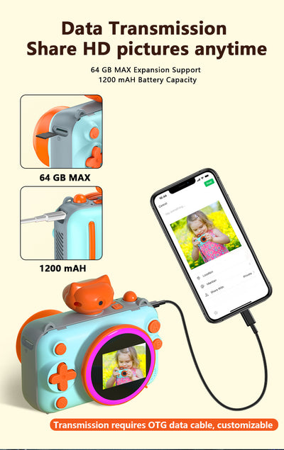 Cámara Digital Infantil HD 20 Pulgadas con Pantalla para Exterior y Juegos - Image 28