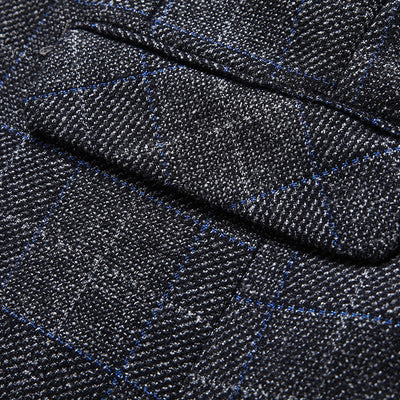 Blazer Cuadros Casual Elegante de Solapa Simple - Image 5