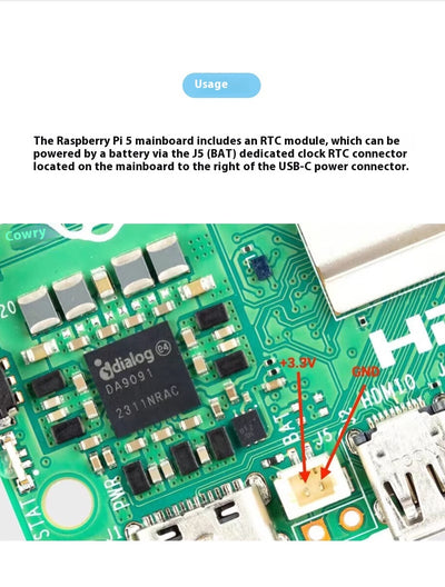 Módulo de Reloj con Batería Recargable para Raspberry Pi 5 - Image 11